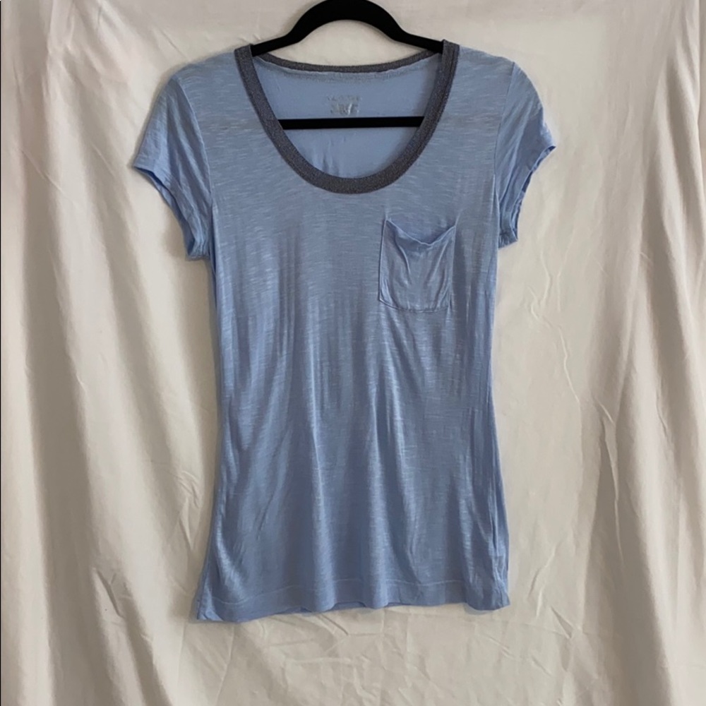 Calvin Klein Blue shirt w/ silver collar